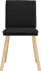 vidaXL Krzesła stołowe, 4 szt., czarne, obite tkaniną 4