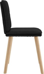 vidaXL Krzesła stołowe, 4 szt., czarne, obite tkaniną 5