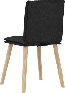 vidaXL Krzesła stołowe, 4 szt., czarne, obite tkaniną 6