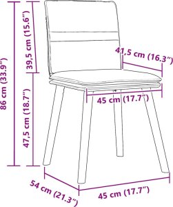 vidaXL Krzesła stołowe, 4 szt., czarne, obite tkaniną 9