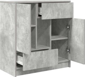 vidaXL Komoda z szufladami i drzwiami, szarość betonu, 70,5x34x74,5 cm 5