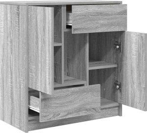 vidaXL Komoda z szufladami i drzwiami, szary dąb sonoma 70,5x34x74,5cm 5