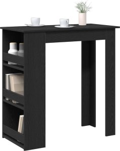 vidaXL Stolik barowy z półkami, czarny dąb, 102x50x103,5 cm 4