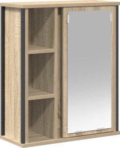 vidaXL Szafka ścienna łazienkowa z lustrem, dąb sonoma, 50x21x60 cm 2