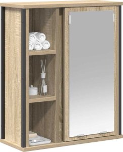 vidaXL Szafka ścienna łazienkowa z lustrem, dąb sonoma, 50x21x60 cm 4