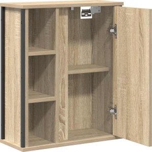 vidaXL Szafka ścienna łazienkowa z lustrem, dąb sonoma, 50x21x60 cm 5