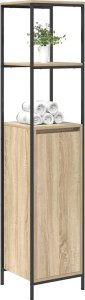 vidaXL Szafka łazienkowa z półkami, dąb sonoma, 36x35x165 cm 4