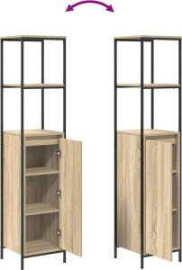 vidaXL Szafka łazienkowa z półkami, dąb sonoma, 36x35x165 cm 9