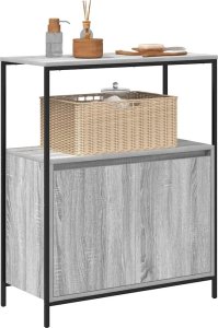 vidaXL Szafka łazienkowa z półkami, szary dąb sonoma, 76,5x35x95 cm 4