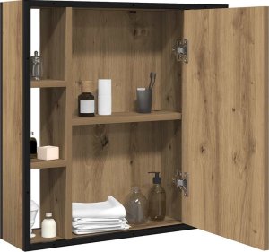 vidaXL Szafka łazienkowa z lustrem, dąb artisan, 60x16x60 cm 3