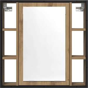 vidaXL Szafka łazienkowa z lustrem, dąb artisan, 60x16x60 cm 4