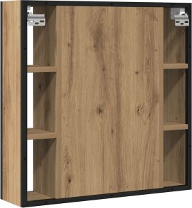 vidaXL Szafka łazienkowa z lustrem, dąb artisan, 60x16x60 cm 6