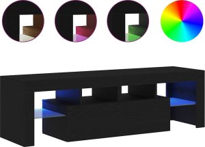 vidaXL Szafka pod TV z oświetleniem LED, czarny dąb, 140x36,5x40 cm 2