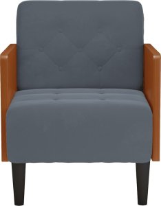 vidaXL Sofa Fotel z Podłokietnikami Ciemnoszary 55 cm Aksamit 3