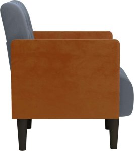 vidaXL Sofa Fotel z Podłokietnikami Ciemnoszary 55 cm Aksamit 4