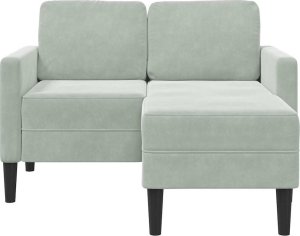 vidaXL Sofa 2-osobowa z szezlongiem w kształcie litery L, jasnoszara 4