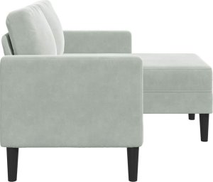 vidaXL Sofa 2-osobowa z szezlongiem w kształcie litery L, jasnoszara 5