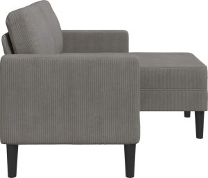 vidaXL Sofa 2-osobowa z szezlongiem w kształcie litery L, jasnoszara 5