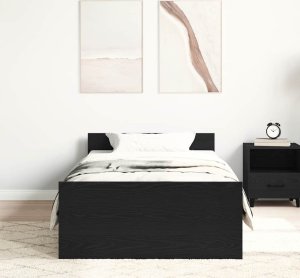 vidaXL Łóżko bez materaca, czarny dąb, 90x200 cm 3