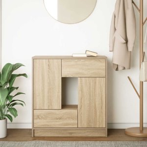 vidaXL Komoda z szufladami i drzwiami, dąb sonoma, 70,5x34x74,5 cm 3