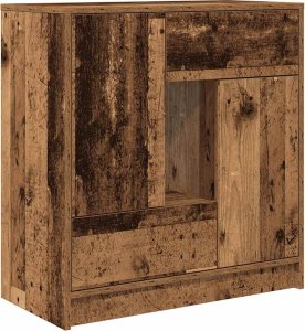 vidaXL Komoda z szufladami i drzwiami, stare drewno, 70,5x34x74,5 cm 2