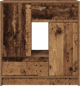 vidaXL Komoda z szufladami i drzwiami, stare drewno, 70,5x34x74,5 cm 6