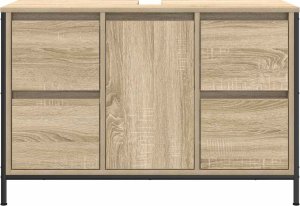 vidaXL Szafka pod umywalkę z szufladami, dąb sonoma, 90x34,5x60 cm 6