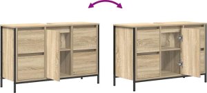 vidaXL Szafka pod umywalkę z szufladami, dąb sonoma, 90x34,5x60 cm 10