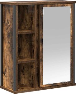 vidaXL Szafka ścienna łazienkowa z lustrem, przydymiony dąb 50x21x60cm 2