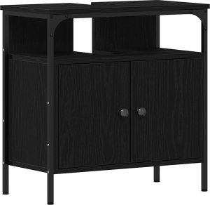 vidaXL Szafka pod umywalkę, czarny dąb, 60x30x60 cm 2