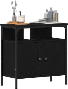vidaXL Szafka pod umywalkę, czarny dąb, 60x30x60 cm 4