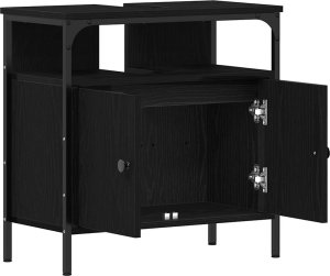 vidaXL Szafka pod umywalkę, czarny dąb, 60x30x60 cm 5