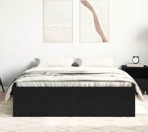 vidaXL Rama łóżka bez materaca, czarny dąb, 140x190 cm 3