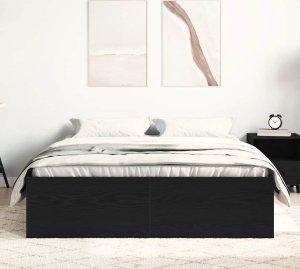 vidaXL vidaXL Rama łóżka bez materaca, czarny dąb, 140x200 cm 3