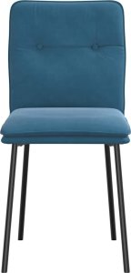 vidaXL Krzesła stołowe, 2 szt., niebieskie, aksamitne 4