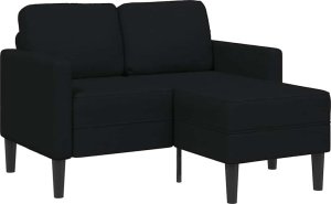vidaXL Sofa 2-osobowa z szezlongiem w kształcie litery L, czarna 2