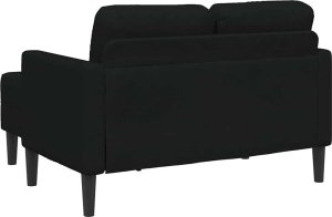 vidaXL Sofa 2-osobowa z szezlongiem w kształcie litery L, czarna 6