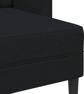 vidaXL Sofa 2-osobowa z szezlongiem w kształcie litery L, czarna 8