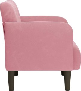 vidaXL Sofa Fotel z Podłokietnikami Różowy 54 cm Aksamit 4