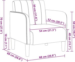 vidaXL Sofa Fotel z Podłokietnikami Różowy 54 cm Aksamit 8