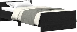vidaXL Łóżko bez materaca, czarny dąb, 100x200 cm 2