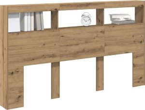 vidaXL Zagłówek z półkami i LED, dąb artisan, 180x17x102 cm 5
