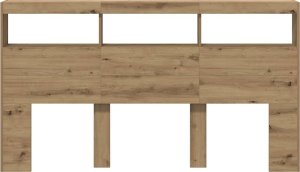 vidaXL Zagłówek z półkami i LED, dąb artisan, 180x17x102 cm 7