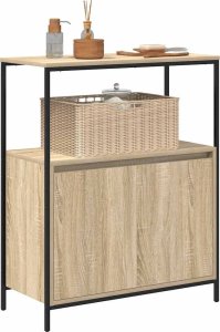 vidaXL Szafka łazienkowa z półkami, dąb sonoma, 76,5x35x95 cm 4