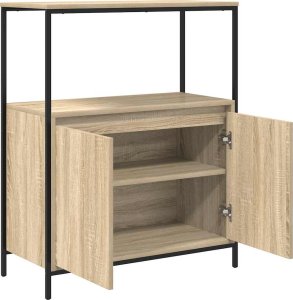 vidaXL Szafka łazienkowa z półkami, dąb sonoma, 76,5x35x95 cm 5