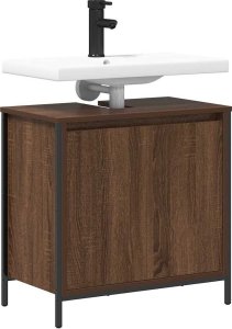 vidaXL Szafka pod umywalkę łazienkową, brązowy dąb, 60x34,5x60 cm 4