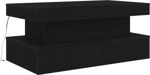 vidaXL Stolik kawowy z oświetleniem LED, czarny dąb, 90x50x40 cm (862256) 2