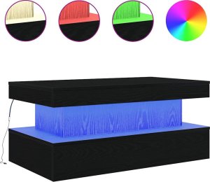 vidaXL Stolik kawowy z oświetleniem LED, czarny dąb, 90x50x40 cm (862256) 3