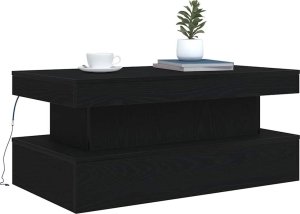vidaXL Stolik kawowy z oświetleniem LED, czarny dąb, 90x50x40 cm (862256) 5