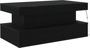 vidaXL Stolik kawowy z oświetleniem LED, czarny dąb, 90x50x40 cm (862256) 8